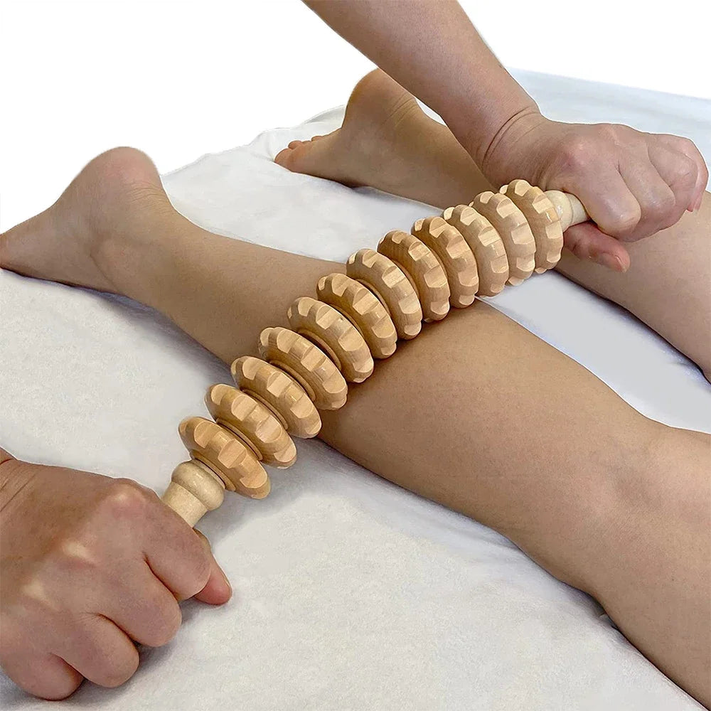 Holz-Massage-Roller für Beine, Rücken & Körperwahrnehmung