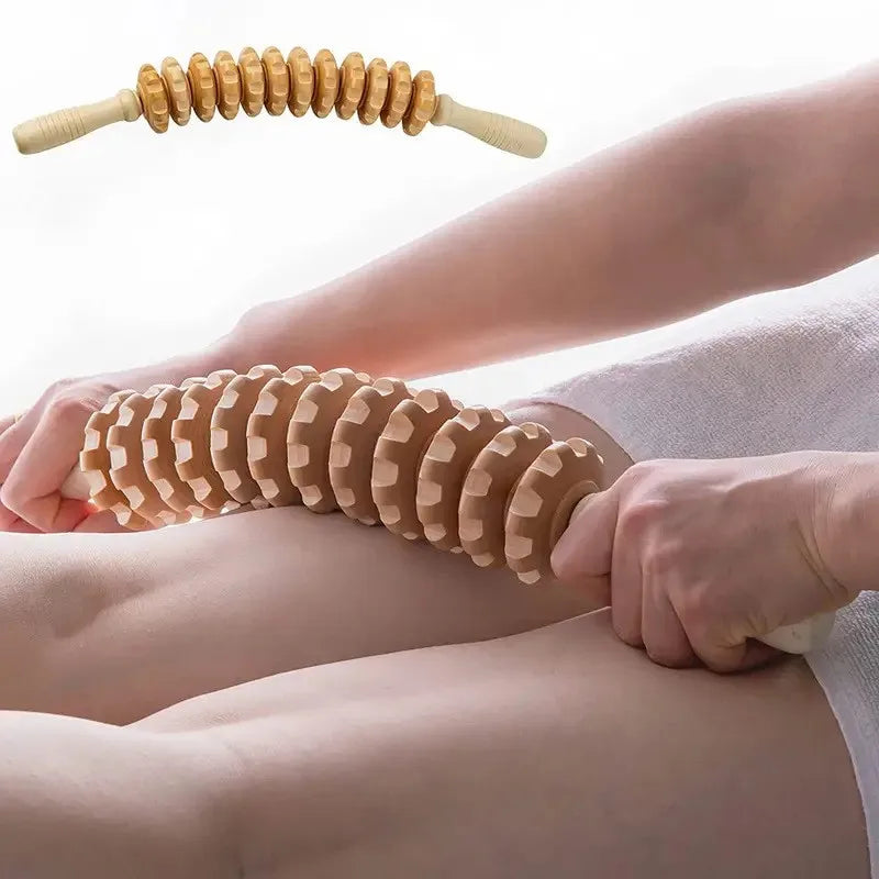 Holz-Massage-Roller für Beine, Rücken & Körperwahrnehmung